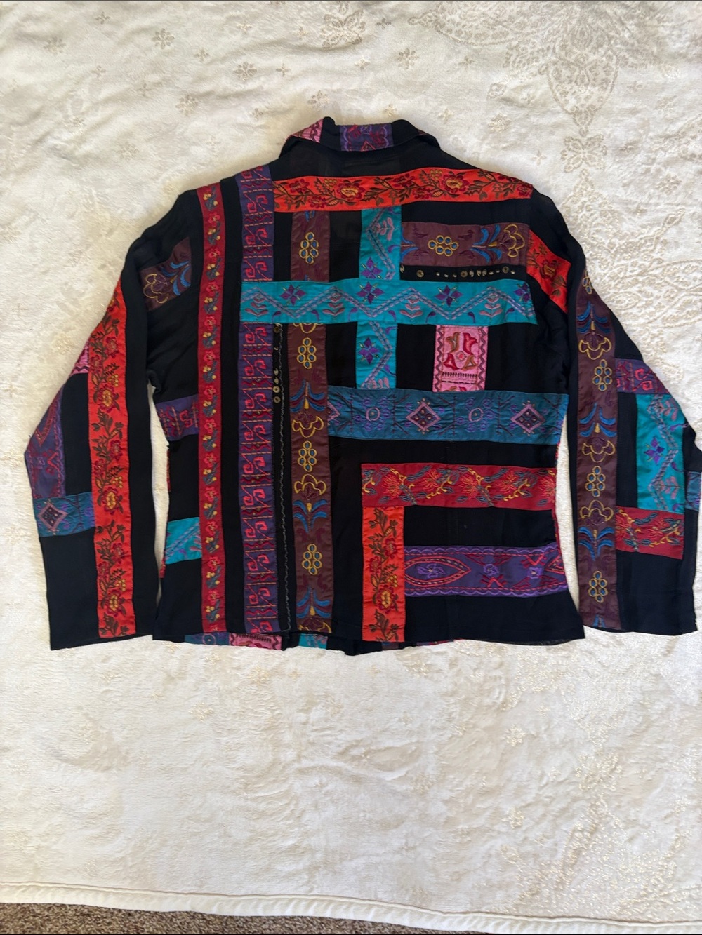 Chico’s Colorblock Patchwork Button-Front Jacket - Multicolor - Picture 2 of 9